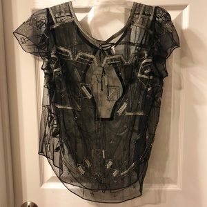 Free People Beeded Sheer Top